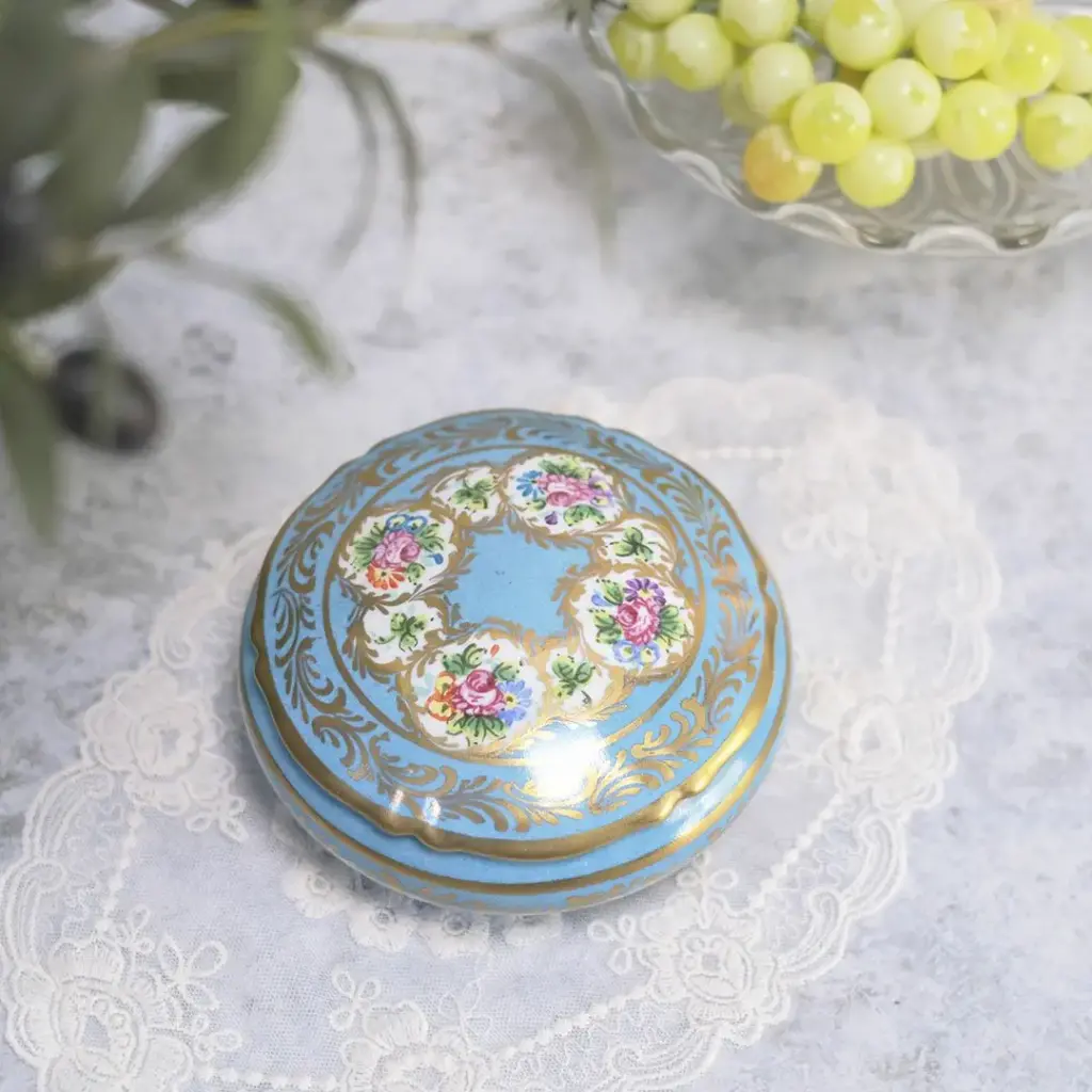 ヴィンテージ トリンケットボックス 陶器 LIMOGE(リモージュ) フランス