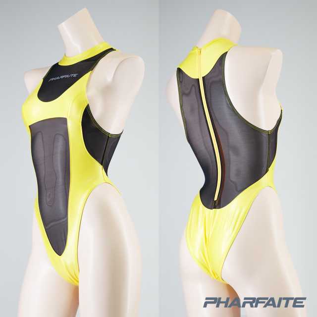 PHARFAITE】SGSxSHEER HORSE-SHOE バックファスナースイムウェア