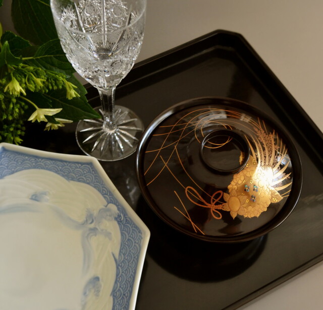 加賀蒔絵漆椀5客 蒔絵椀 漆器 Antique Sam's Collection