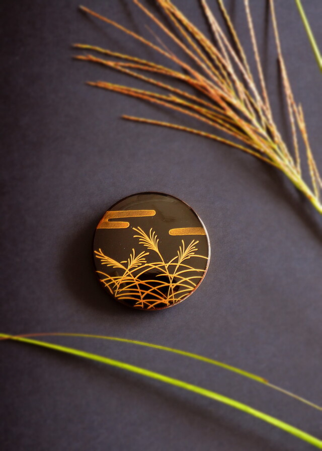 Antique Sam's Collection武蔵野蒔絵香合 景雲作 茶道具