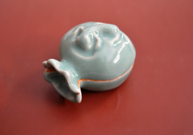 Antique Sam's Collection 袋鼠香合 青磁香合 桃山窯 干支香合