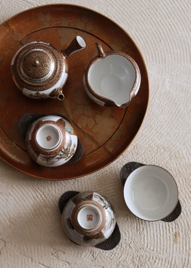 九谷焼煎茶セット 急須 湯冷まし 煎茶茶碗3客セット 煎茶道具 小鉢 向