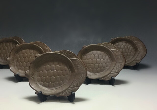 江戸時代　備前焼　蓮皿　五枚 出西窯 縁付平皿 5寸 呉須 [22]｜Discover Japan 公式オンラインショップ