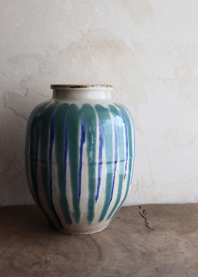信楽焼 すだれ釉壷 民藝 茶壺 花器 投げ入れ 壷 簾