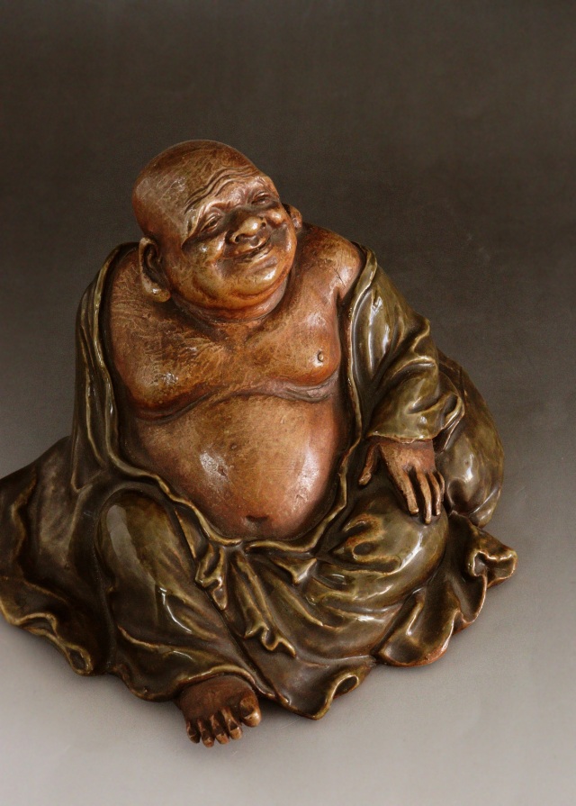 布袋像 九谷焼 土人形 福神様 時代仏 布袋様Antique Sam's Collection