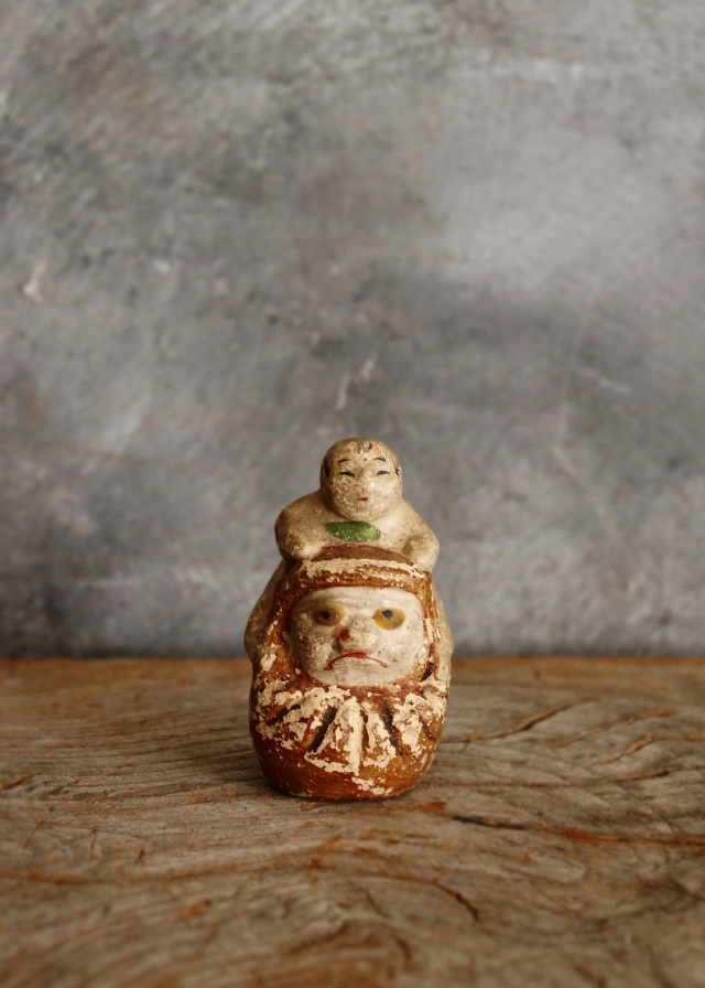 郷土人形 アンティーク 童子担ぎ達磨 ダルマ 民藝 郷土玩具 土人形