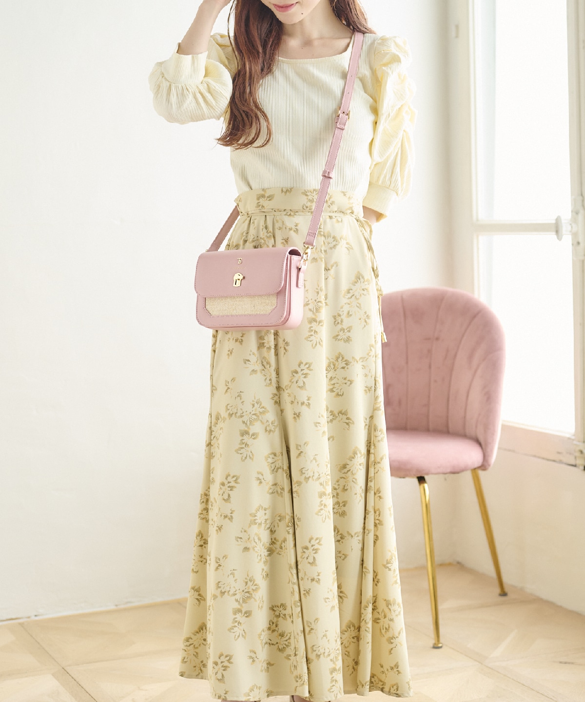 パナマ風ベルト金具ショルダーバッグ(FREE ピンク): SAMANTHAVEGA