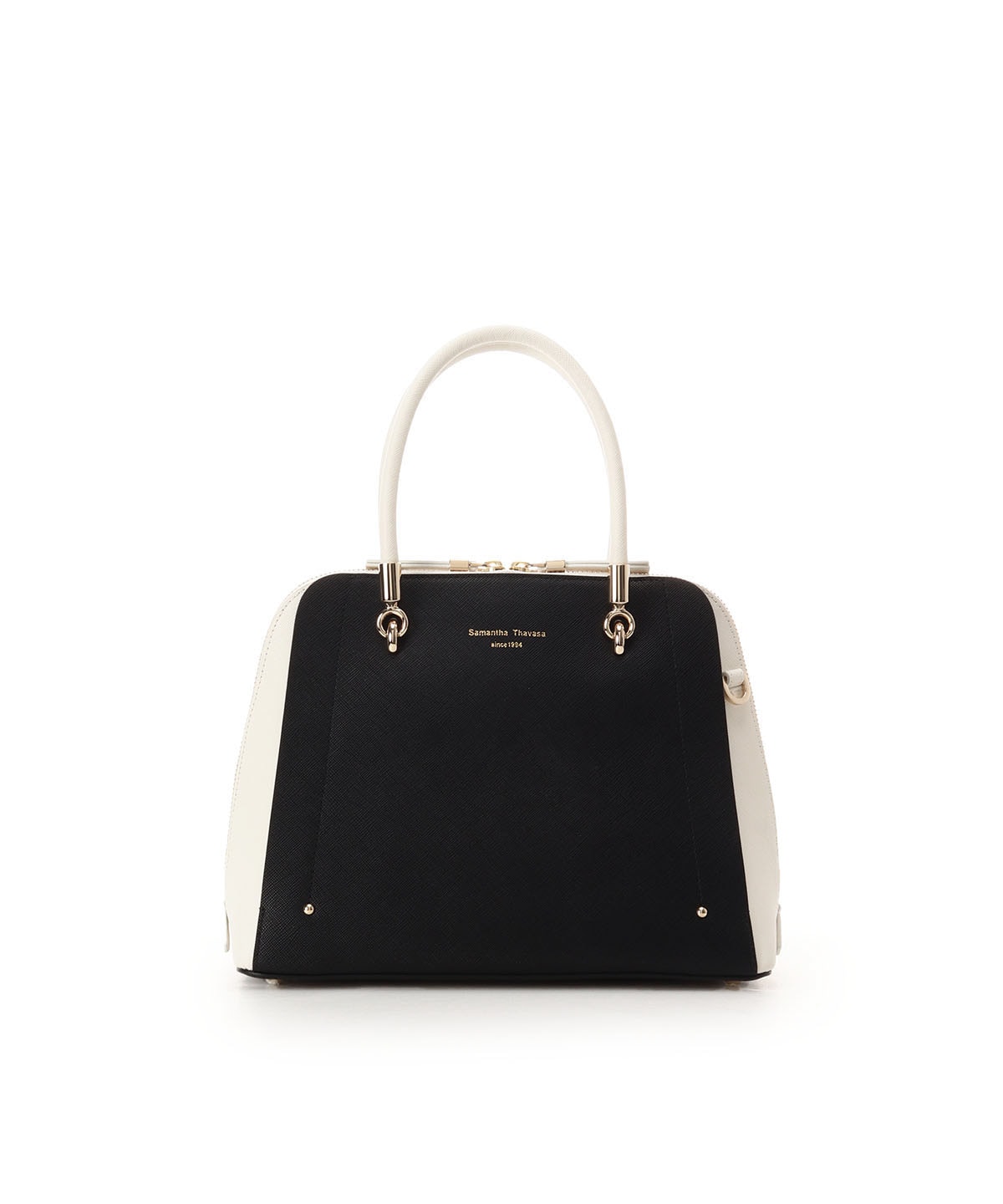新アベクトワ バイカラー ハンドバッグ(FREE ブラック): Samantha