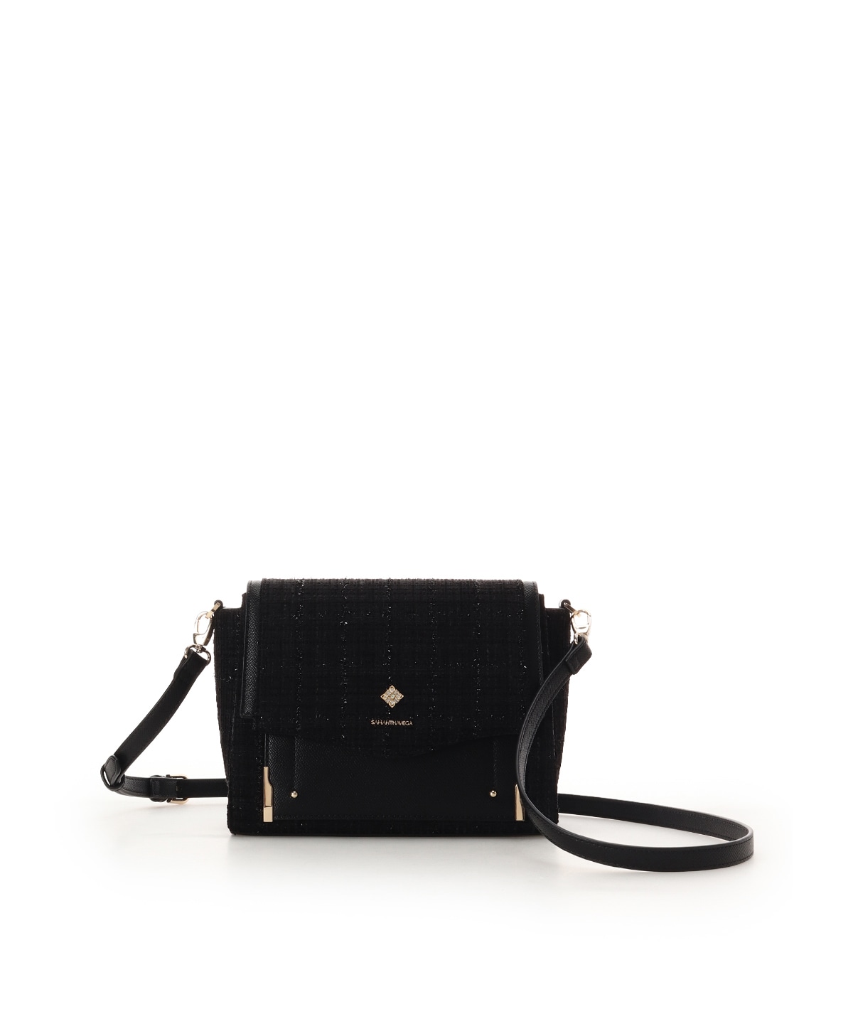 新色ツイードダイヤカットショルダーバッグ(FREE ブラック