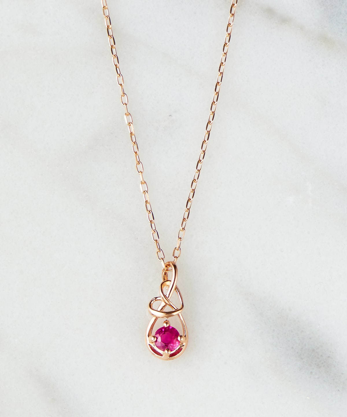 K10 PG Infinity Love Knot バースデーストーンネックレス《7月 誕生石