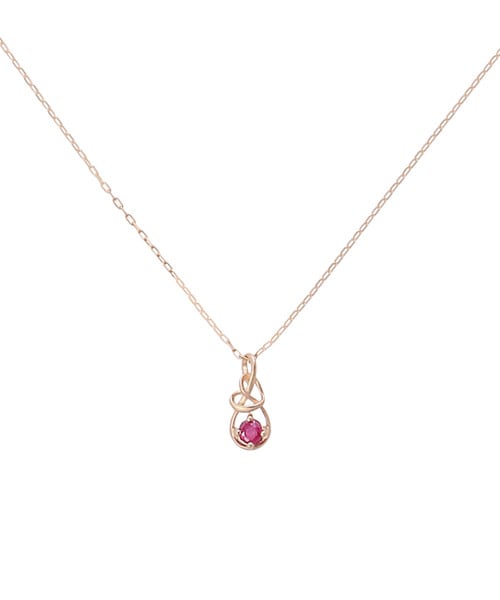 K10 PG Infinity Love Knot バースデーストーンネックレス《7月 誕生石