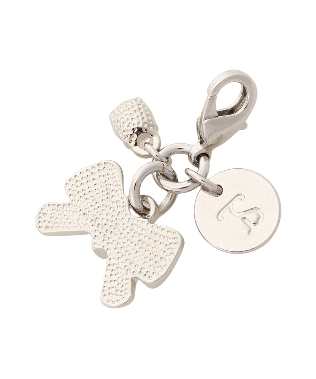 リボン×ハートストーン ファスナーチャーム(FREE シルバー): Samantha