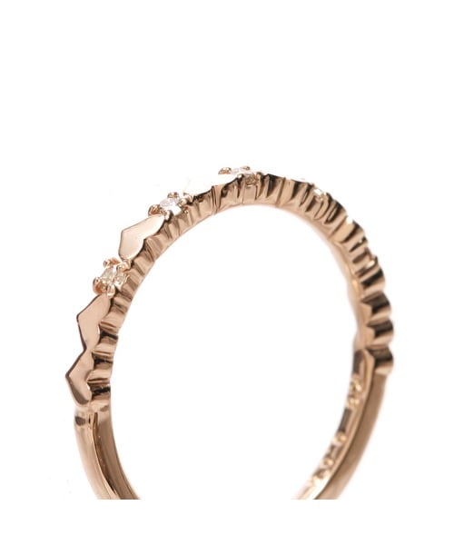 K18 SPG ハートエタニティピンキーリング(2号 K18 ピンク): Samantha