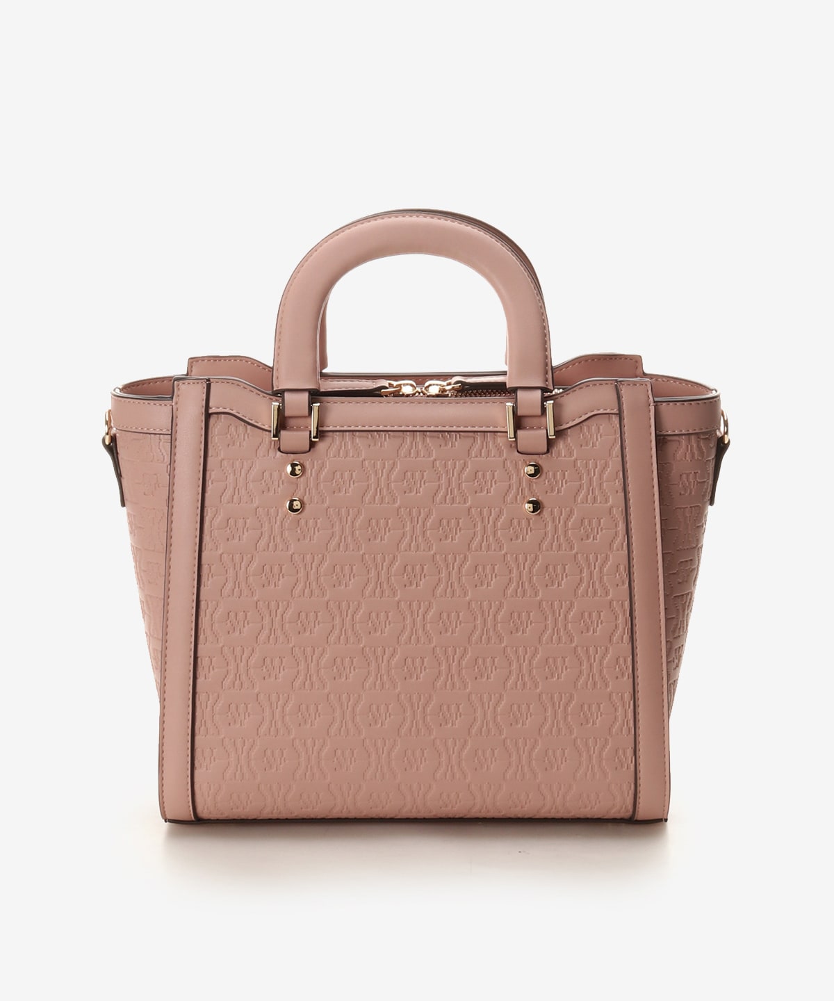 エンボスポイントステッチハンドバッグ(FREE ピンクベージュ