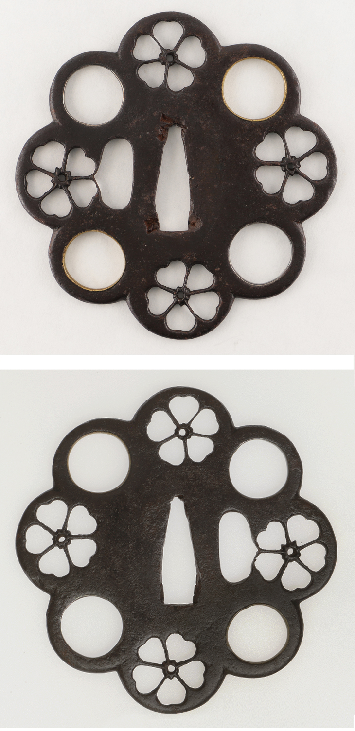 鍔：曜紋桜花透図 Tsuba:Youmon Ouka Sukashi Zu