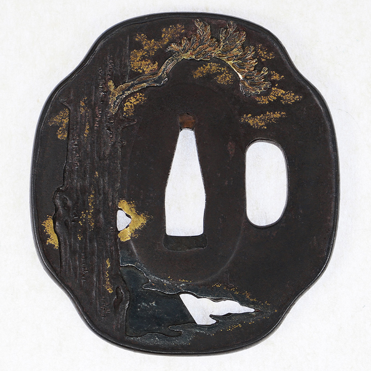 鍔：杉樹時鳥図 Tsuba:Sanju Hototogisu Zu