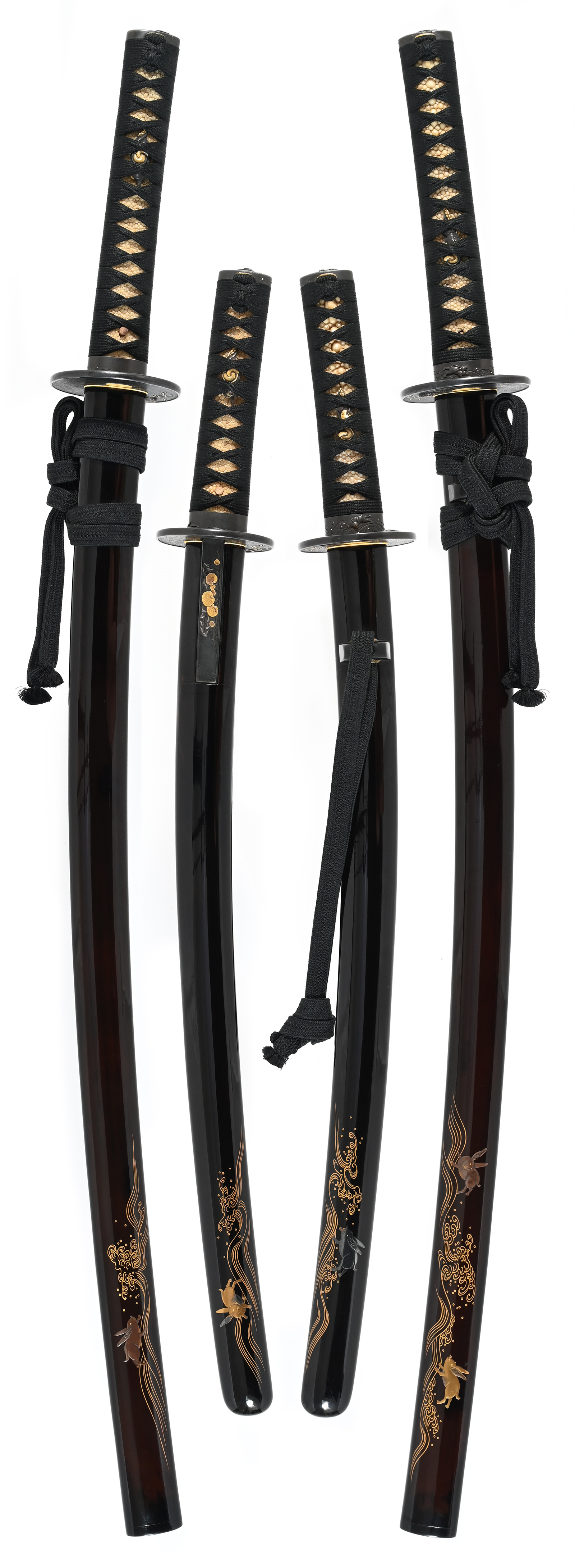 拵 黒蝋色蒔絵鞘大小拵 [Makie koshirae]日本刀 刀剣販売 サムライ商会