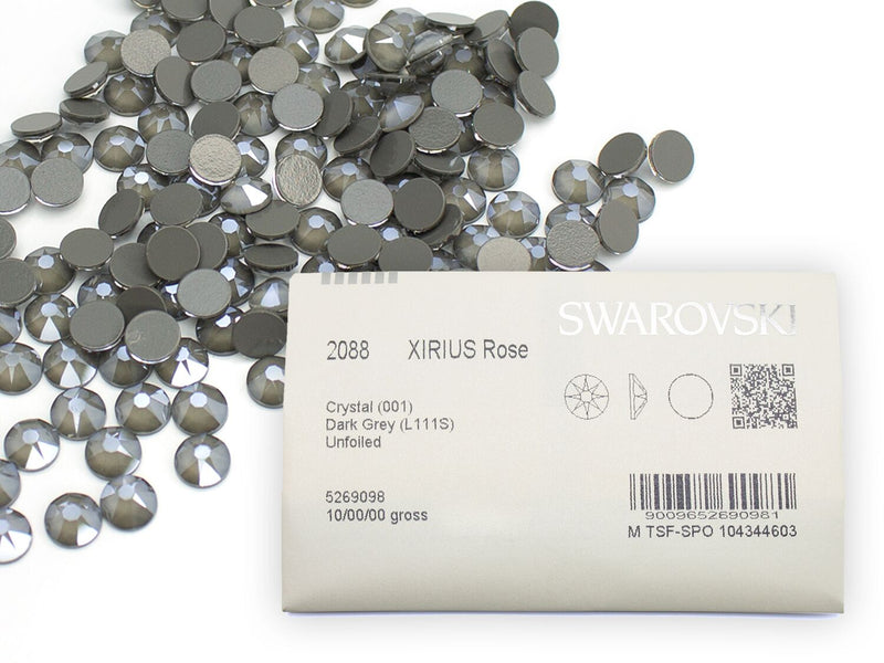 スワロフスキー クリスタルダークグレー-#2088 4-ラインストーン
