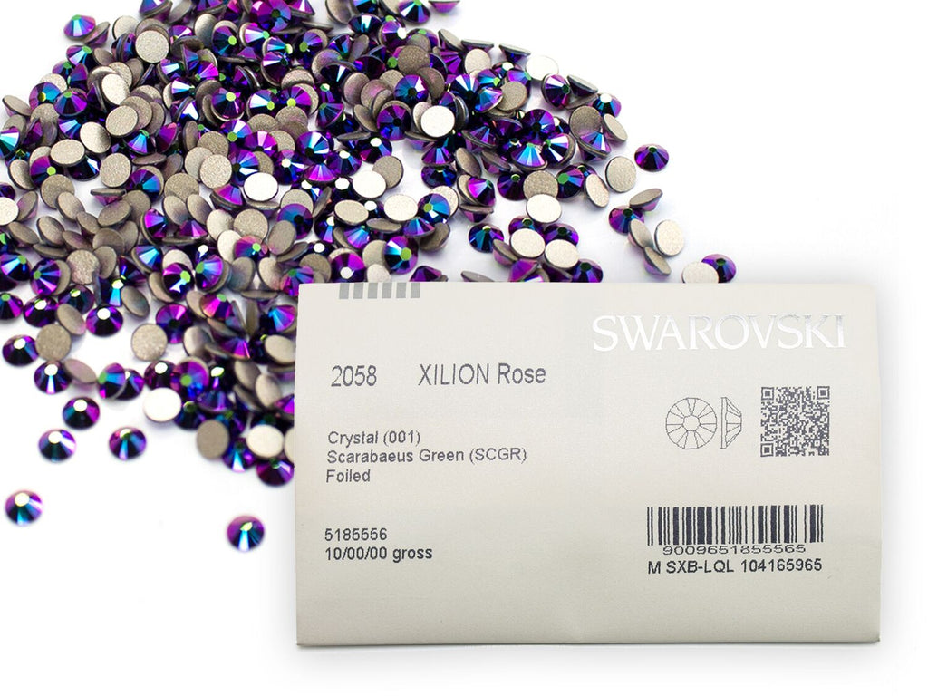 スワロフスキー クリスタルスカラベグリーン-#2088 4-ラインストーン