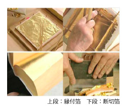 水金箔【竹印】3寸6分角（断切） 50枚包 ＊本金箔