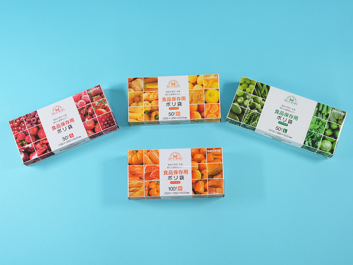 スマートキッチン 保存袋 M 半透明 50枚 0.01mm | サニパック