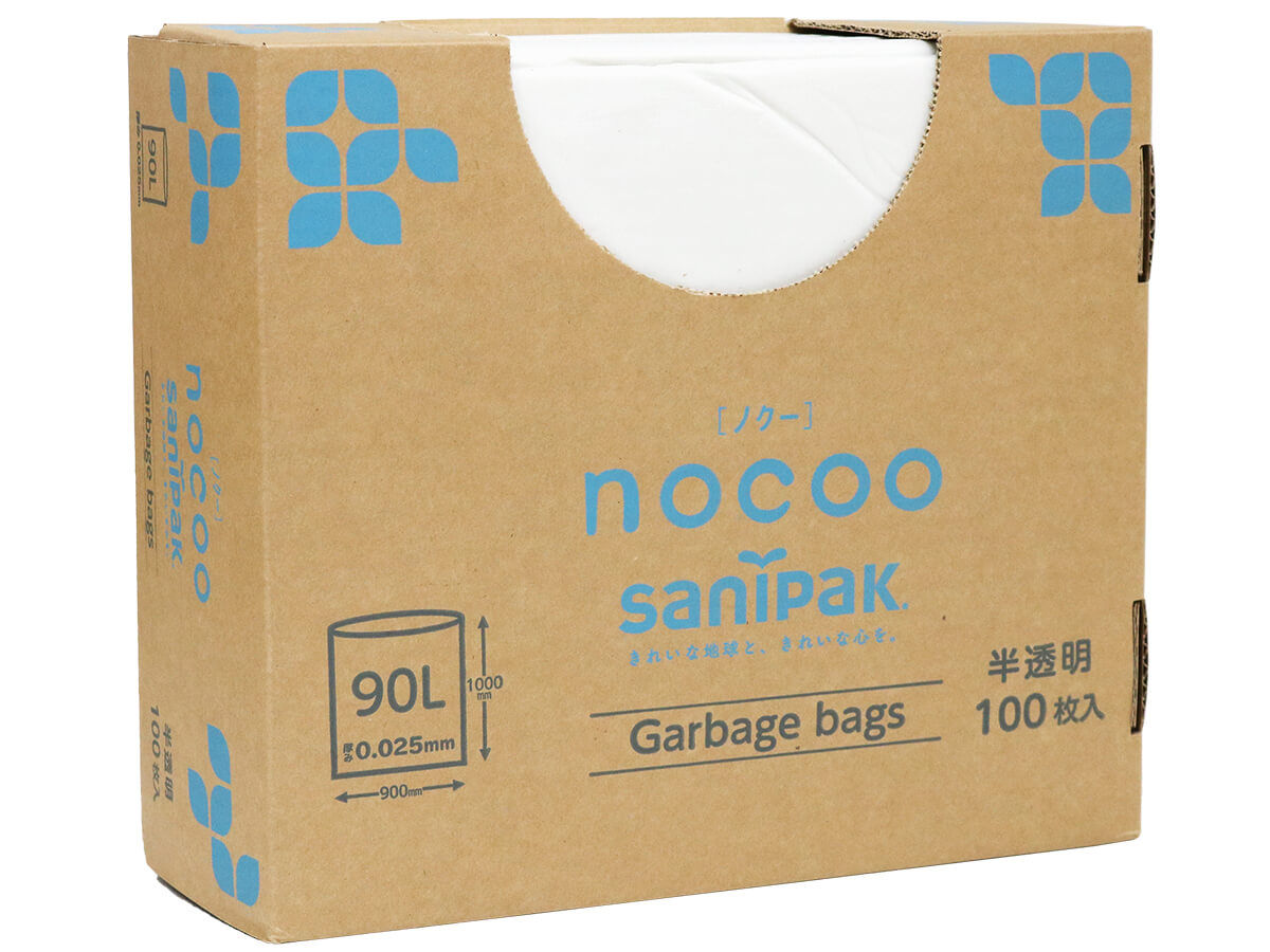 nocoo(ノクー) BOX 90L 半透明 100枚 0.025mm | サニパック