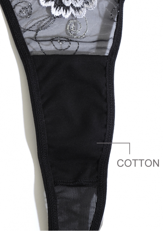 チュール & レース Tバック セクシー ショーツ ・シルバー | SANNA'S