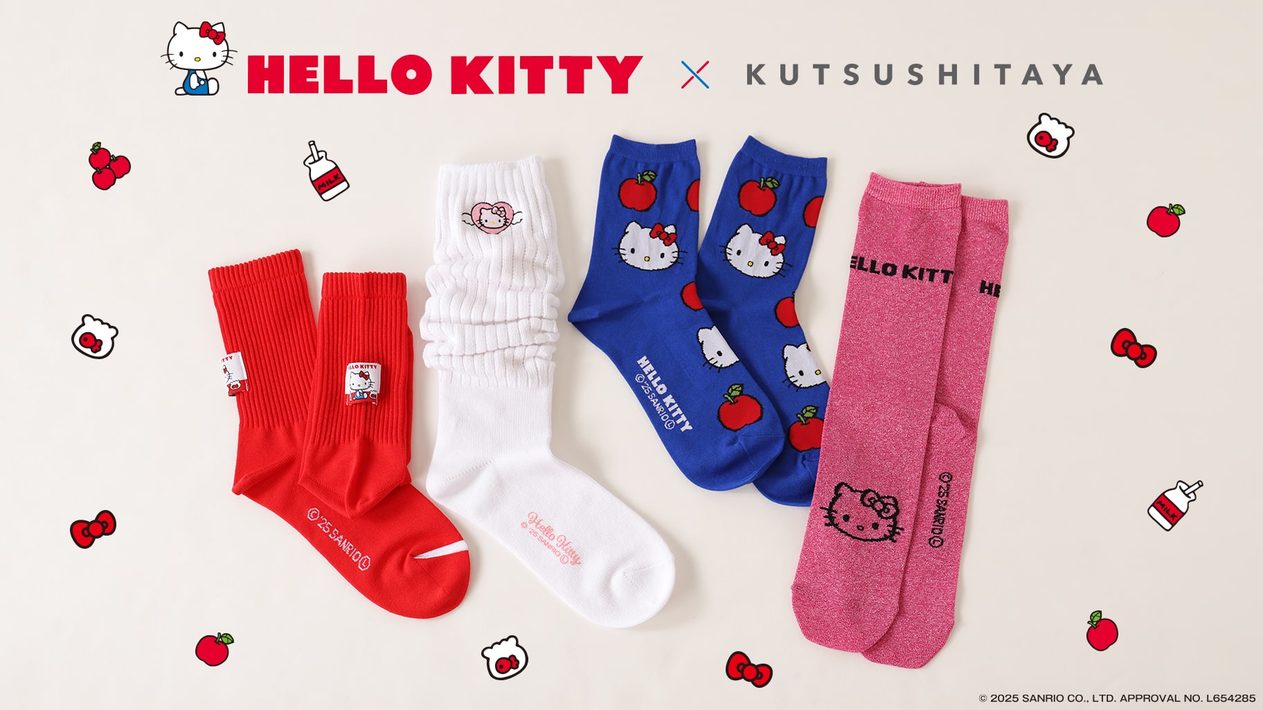 レトロかわいい♡ハローキティと「靴下屋」のコラボアイテムが登場