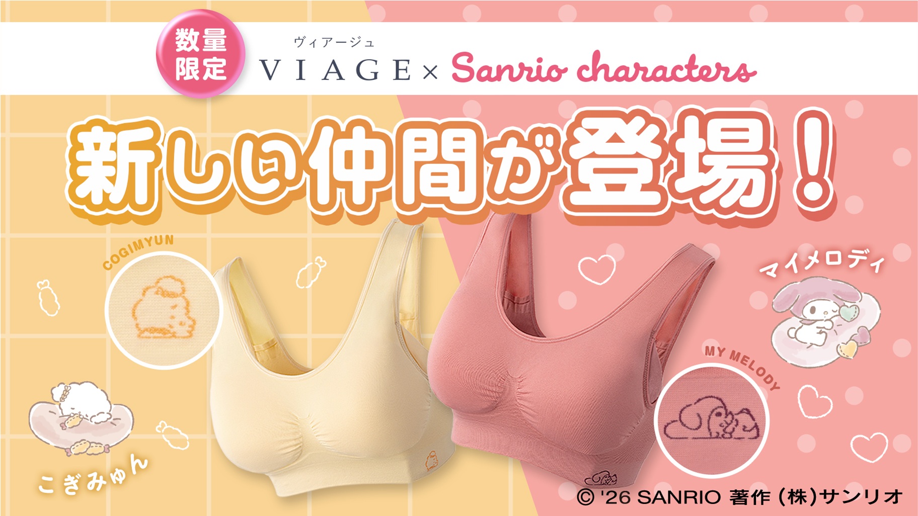 VIAGE（ヴィアージュ）×サンリオキャラクターズのナイトブラに新作が