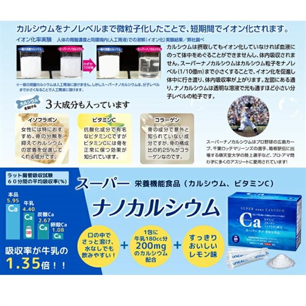 カルシウム不足の方に スーパーナノカルシウム 1ヶ月分