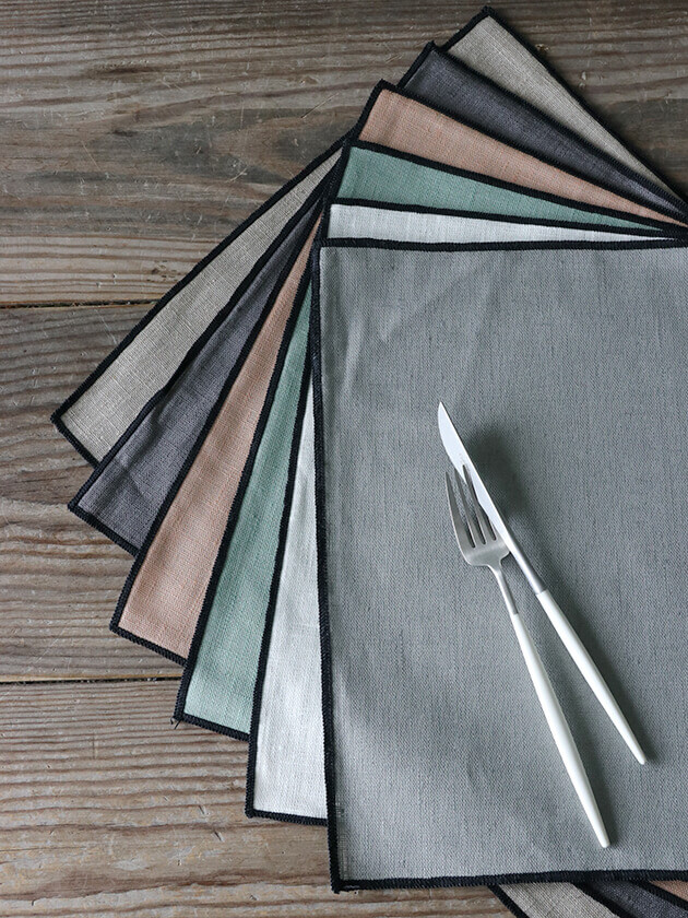 Haomy ハオミー リネンプレースマットBorgoミント35x48cm ランチョン