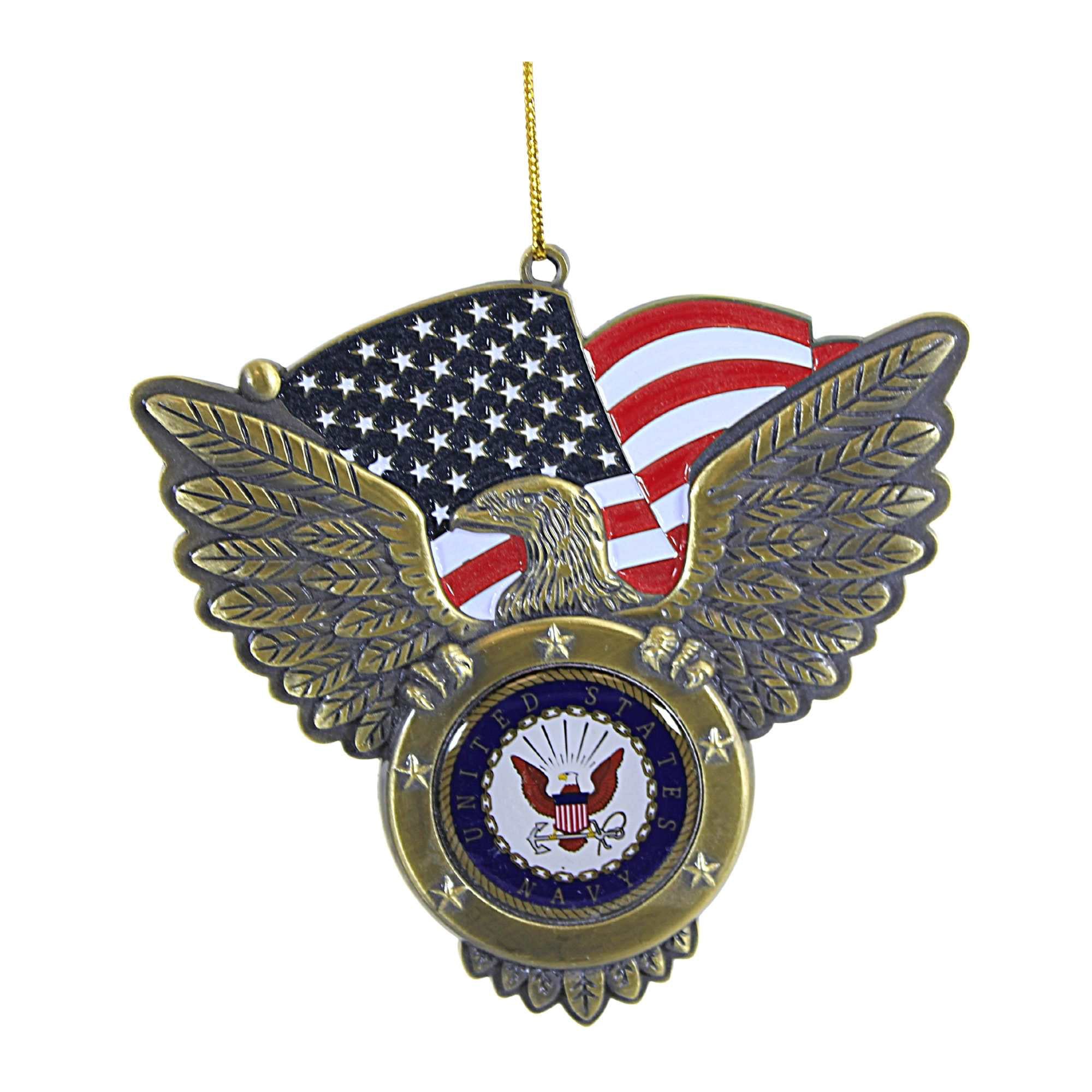 Holiday Ornament U.S. Navy Seal Metal Christmas Eagle American