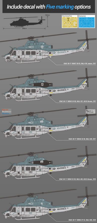ACA12138 1:35 Academy USMC UH-1Y Venom - Sprue Brothers Models LLC