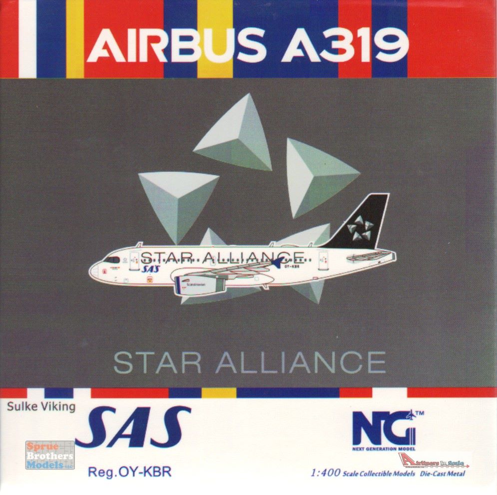 NGM49003 1:400 NG Model SAS Airbus A319 Reg #OY-KBR (pre-painted