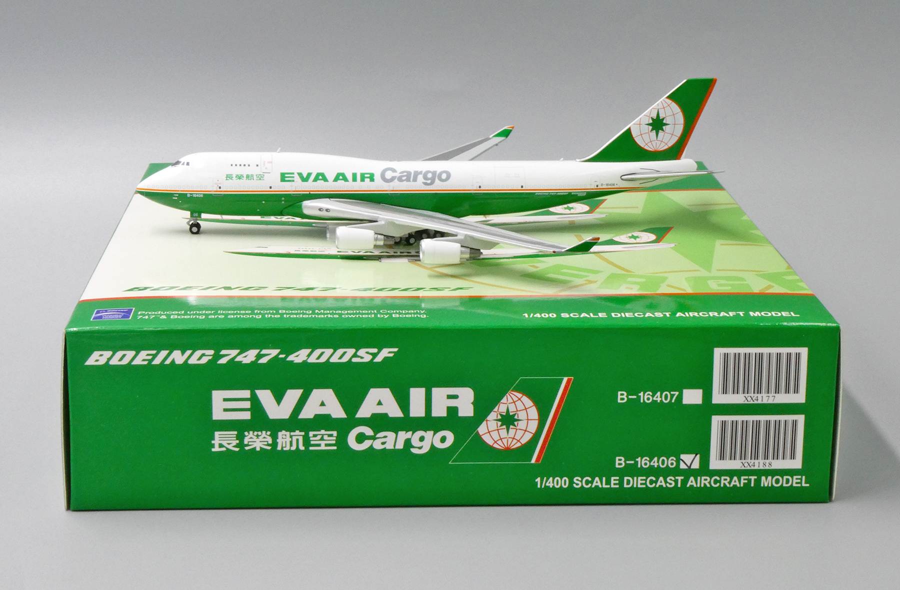 ScaleModelStore.com :: JC Wings 1:400 - XX4188 - Eva Air Cargo