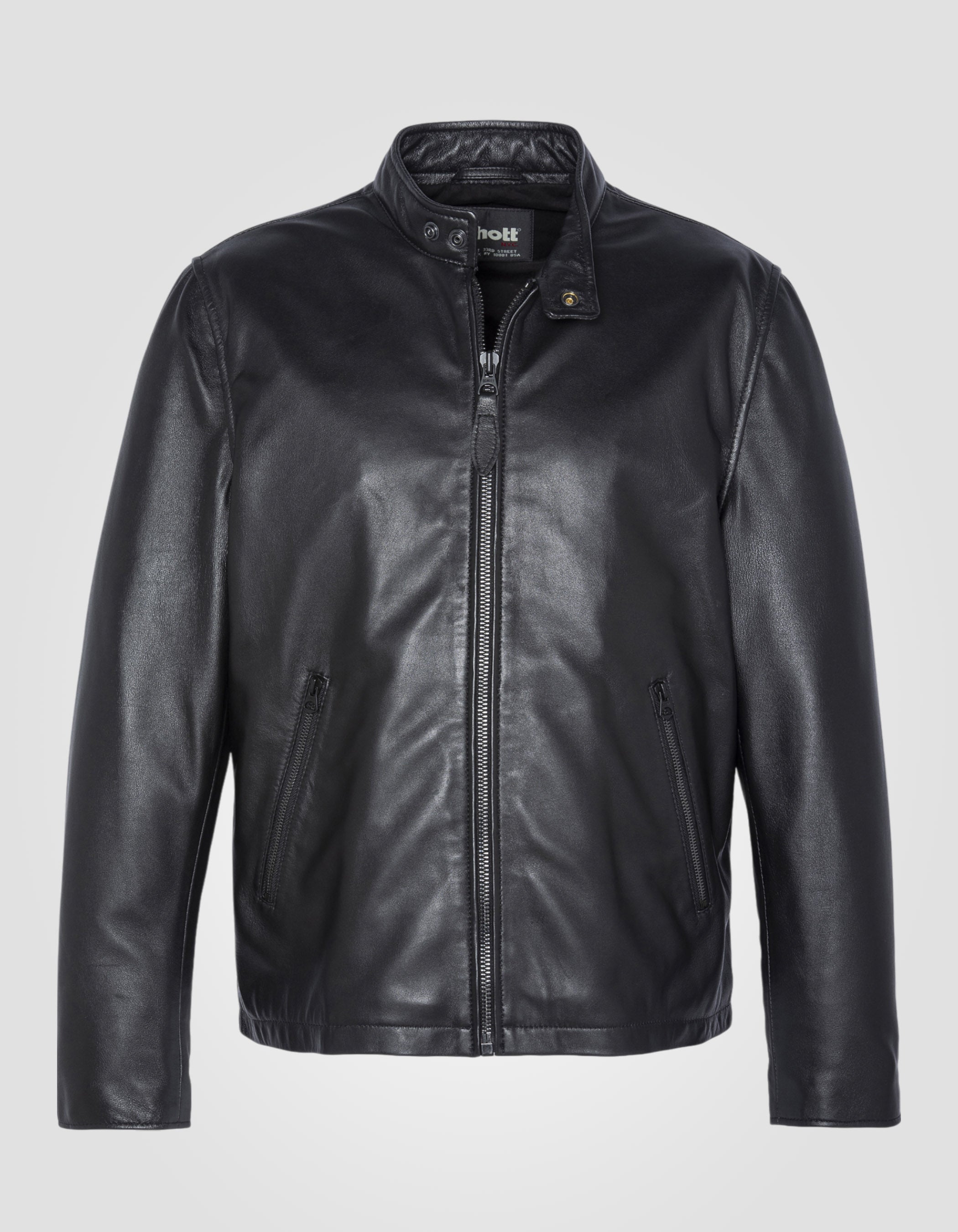 Black biker jacket, lamb leather - lcbiker | Schott NYC®