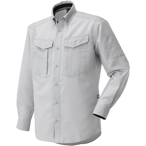ワークシャツ 両胸フラップポケット付 長袖 F2JCA180 ベイパーシルバー