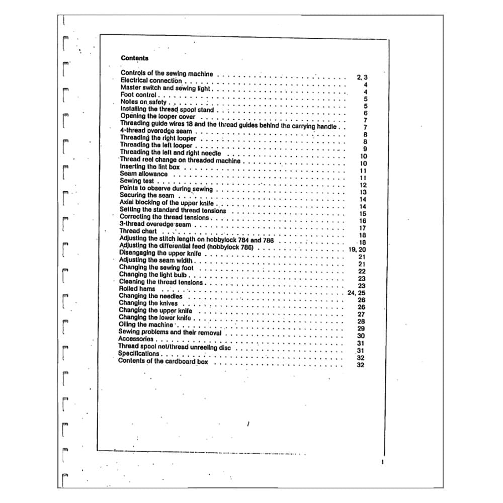 Pfaff Hobbylock 784 Instruction Manual