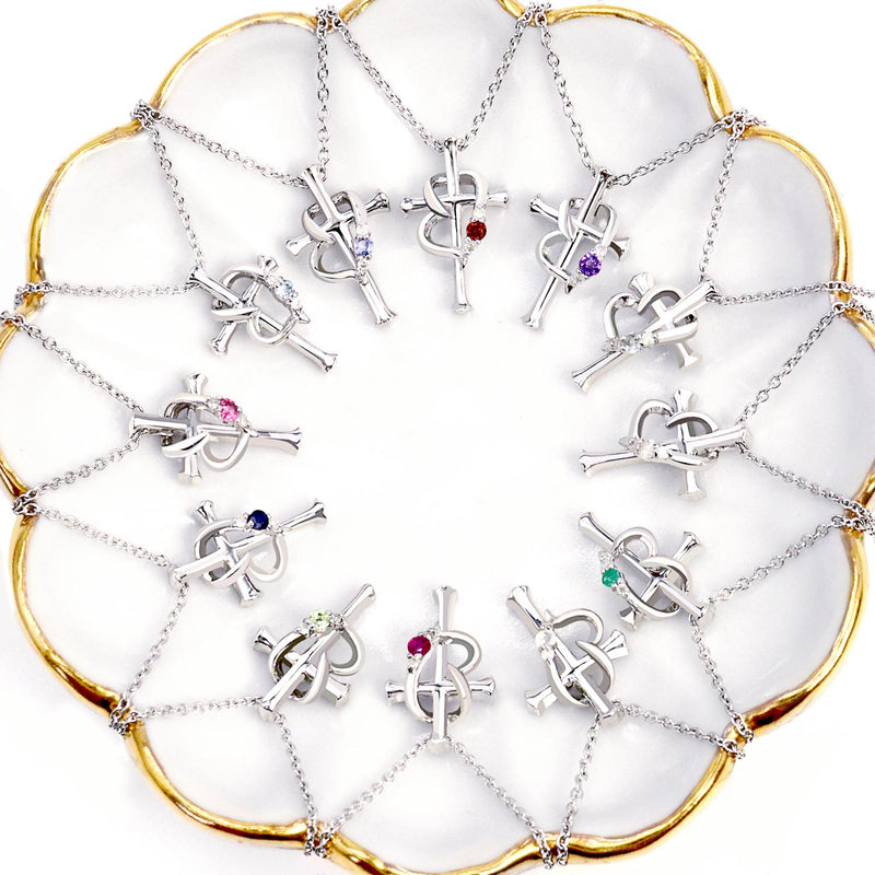 ネックレス レディース クロス ハート 十字架 ダイヤモンド 誕生石