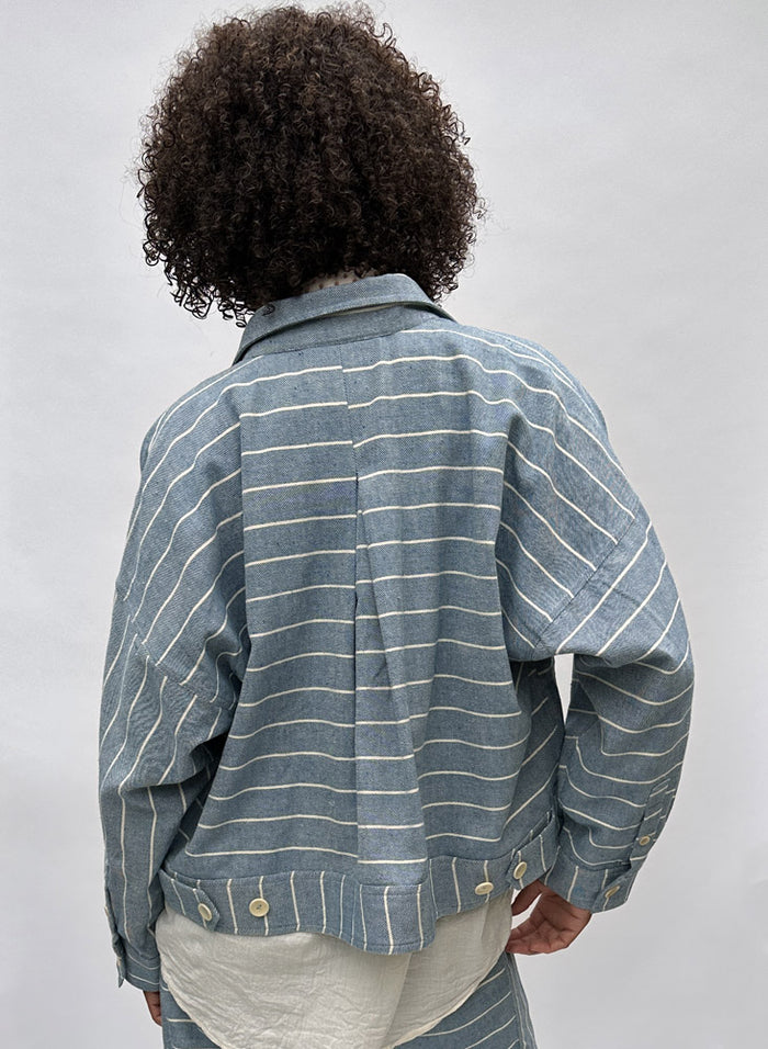 Tulsi Jacket, Atlantic stripe – Seek Collective