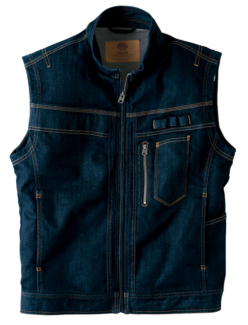 デニム ワークベスト K125 旭蝶繊維 商品詳細｜事務服 作業服の激安