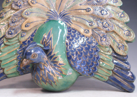 古美術青華堂｜H846 京焼・色絵孔雀掛花入（江戸時代）