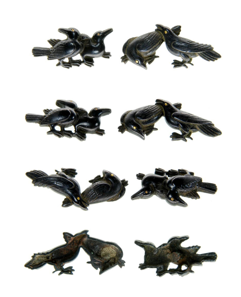 カラス目貫 赤銅 (ME-010922)｜刀・日本刀の販売なら日本刀専門店の