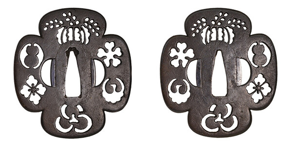 鍔 無銘 林 紋散透鍔(TU-030519)｜刀・日本刀の販売なら日本刀専門店の