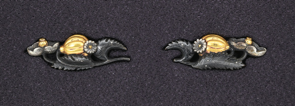 目貫 無銘 京金工 芥子図目貫(ME-030825)｜刀・日本刀の販売なら日本刀