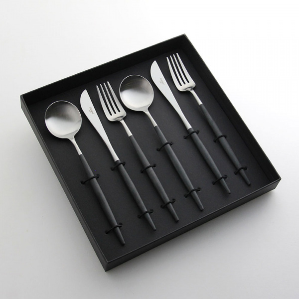 ディナーギフト6本セット ゴア GOA / ブラック×シルバーCutipol