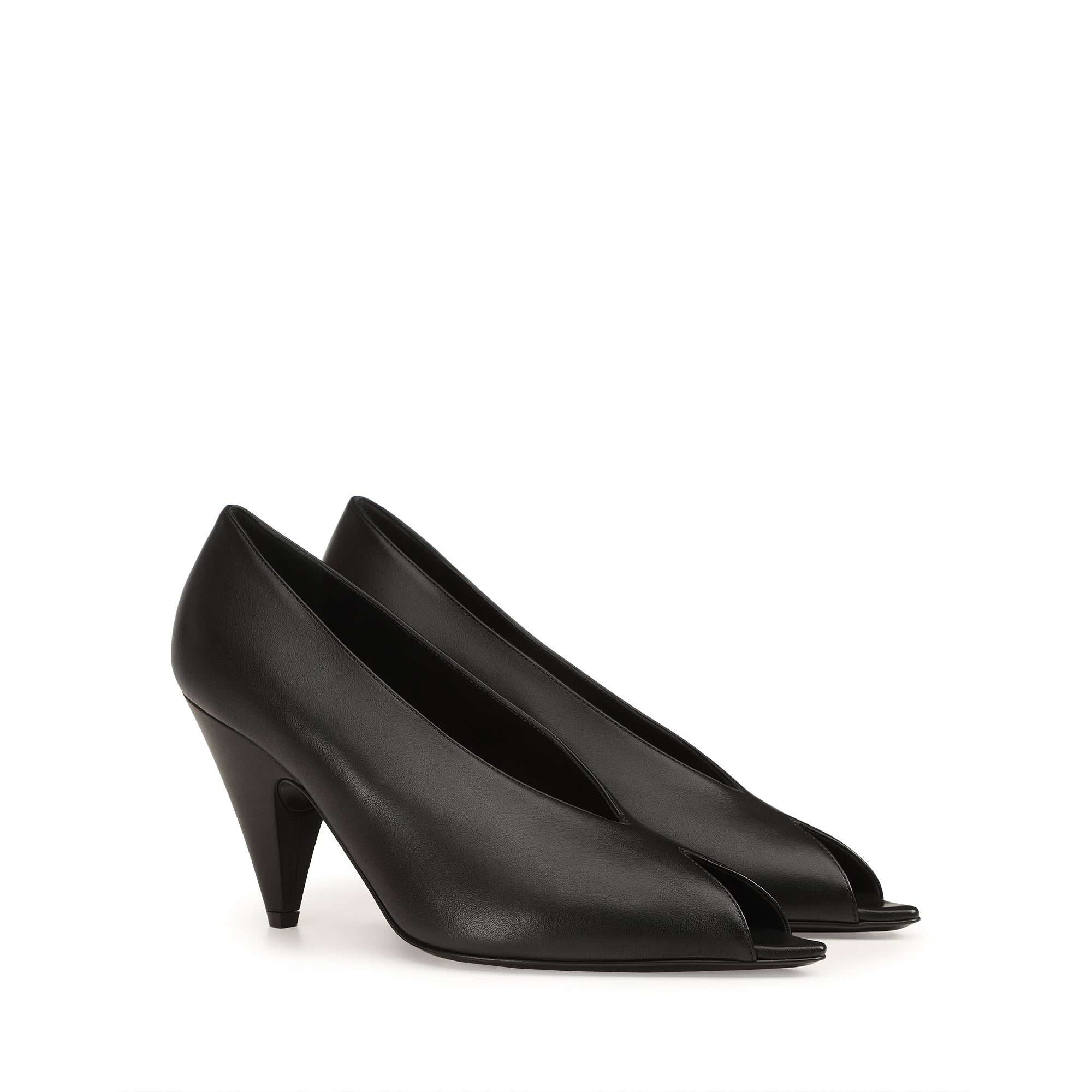Beak Peep Toe Pump - Black | Sergio Rossi