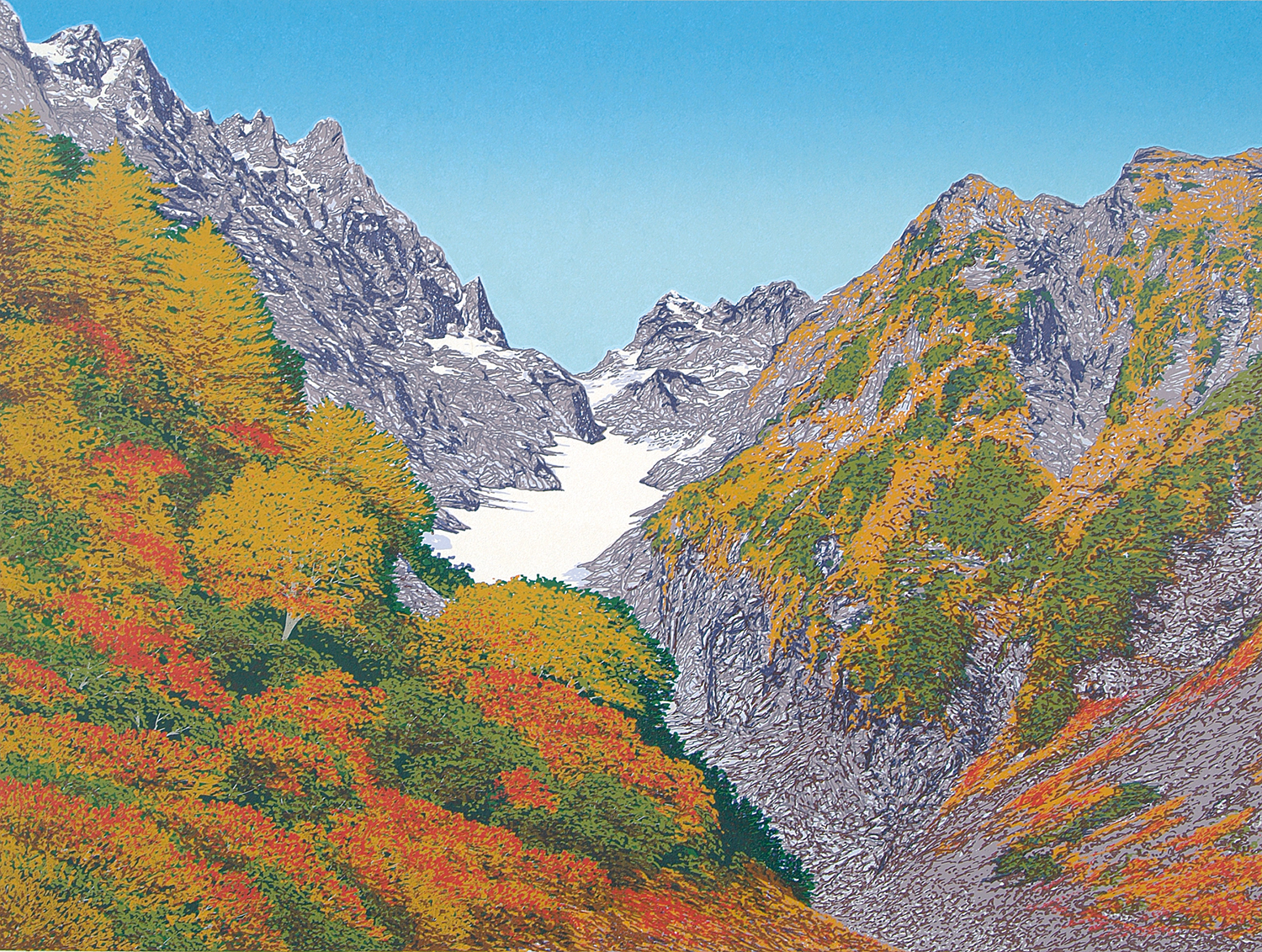 秋麗岩峰 - 版画家 小暮真望