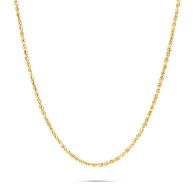 10K Solid Gold Rope Chain, 2mm – SHYNE JEWELERS