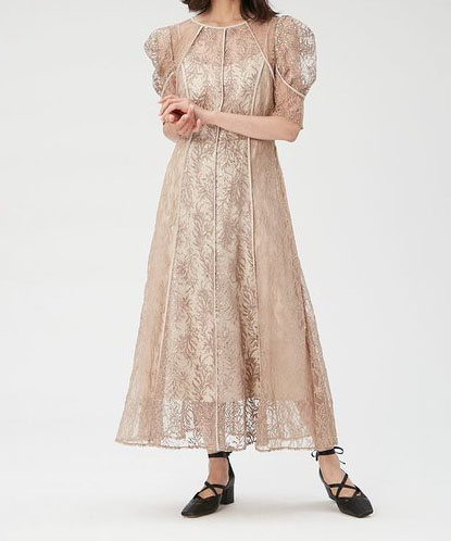 1サイズ】リーフレースパイピングドレス FRAY I.D（フレイアイディー